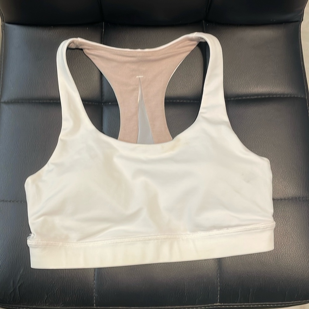 Lululemon Sports Bra, Size 4, white, racerback style